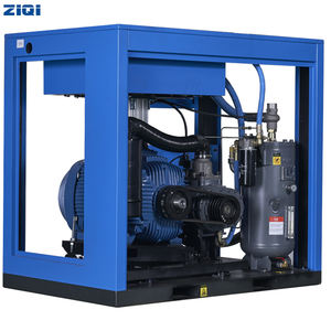 Compresseur d'air à vis stationnaire industriel de 45 kW avec démarrage par fréquence, entraînement par courroie triphasé, refroidissement par air, moteur à composants principaux - Product Image 6