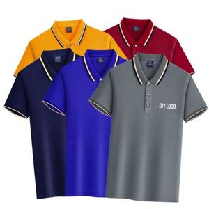 Polos pour hommes de haute qualité à prix compétitif en tissu polyester soyeux anti-rétrécissement avec logo personnalisé imprimé - Product Image 4