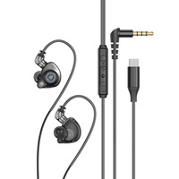 Écouteurs intra-auriculaires Hifi filaires à réduction de bruit 2025, 3,5 mm, Type-C, en forme de L, basses profondes, pour le sport, avec crochet d'oreille, pour l'e-sport