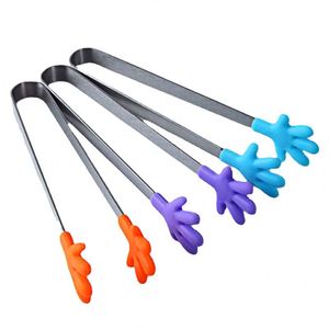 Nouveaux clips alimentaires créatifs en silicone et acier inoxydable, mini-ustensiles durables pour collations, desserts et sucre - Product Image 1