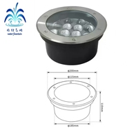 Luz Subterránea Ajustable de Acero Inoxidable, Foco LED Redondo Empotrado, Impermeable, para Pared