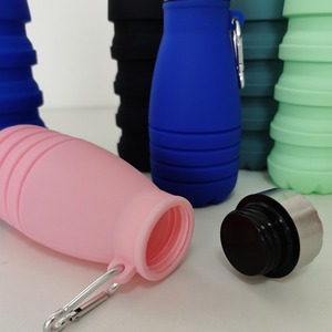 Eco-Friendly Unisex Silicone Folding Reusable Leak-Proof Food Safe <b>Sports</b> <b>Water</b> <b>Bottle</b> with Screw-On Lid for Direct Drinking - Product Image 3