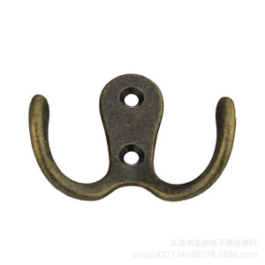 Crochet double de style antique en alliage de zinc 54x41mm pour armoire, crochet à manteau, quincaillerie décorative - Product Image 5