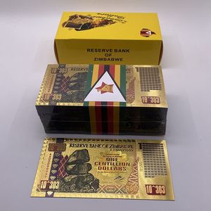 ชุดธนบัตรซิมบับเว 100 ล้านดอลลาร์ จำนวน 100 ใบ ชุบทองคำ พร้อมพิมพ์ลายด้วยแสงยูวี - Product Image 5