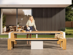 <span class=keywords><strong>Table</strong></span> de jardin extensible de luxe moderne pour 14 personnes, <span class=keywords><strong>table</strong></span> transformable, <span class=keywords><strong>table</strong></span> extensible pour repas en plein air, ensemble de <span class=keywords><strong>table</strong></span> extensible - Product Image 3