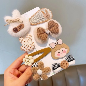 Jiamu niños Otoño e Invierno diseño marrón serie oso de peluche pinzas para el cabello conjunto niños lindos dibujos animados accesorios para el cabello - Product Image 6