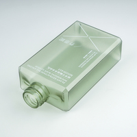 Contenants pour soins corporels, bouteille en plastique de luxe, verte, vide, PETG, flacons carrés pour shampoing et après-shampoing, flacons pompe pour lotion, 220/280/380/480 ml
