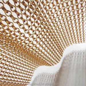 Cortina de Malla Metálica de Aluminio Color Dorado, Malla Decorativa de Alambre de Acero para Diseño de Interiores de Alta Gama - Product Image 1