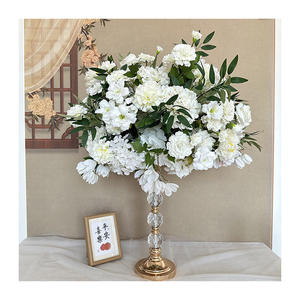 Arreglo Floral Clásico de Seda Blanca, Ramo Mixto Hecho a Mano, Centro de Mesa para Decoraciones de Boda - Product Image 2