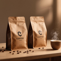 Imprimé personnalisé 150g-250g Zip Lock Stand Pouch Doypack Coffee Bean Pet Food Packaging Bag Valve for Coffee Jelly Autres produits
