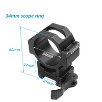 Support de lunette FRSF en alliage d'aluminium 34 mm avec base 21 mm pour viseur laser, accessoire de chasse extérieur durable à dégagement rapide pour télescope