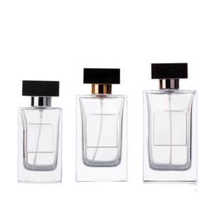 Nuevos Frascos de Perfume de Vidrio Recargables de Lujo Personalizados de 60 ml y 100 ml con Pulverizador y Tapa Cuadrada Negra - Product Image 5