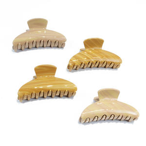 कैनोयुआन फैशन लकड़ी अनाज 10 सेमी आधा चंद्रमा एसीटेट बालों के पंजे क्लासिक बालों के सजे कस्टम थोक - Product Image 6