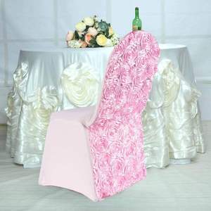 Wholesale spandex polyester <strong>floral</strong> Red <strong>Chair</strong> <strong>Covers</strong> Dusty Rose Party Rosette <strong>Chair</strong> <strong>Cover</strong> Spandex Banquet Dining Decoration