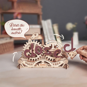 Robotime Rokr Artilugio Modelos mecánicos LK506 Letrero abierto y cerrado Artesanías de madera DIY Rompecabezas 3D de madera - Product Image 4