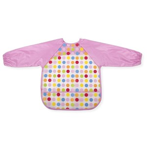 Cartone animato stampa bavaglino maniche per neonati bambini monouso in poliestere lavabile chiusura a bottone Logo personalizzato stile carino per mangiare - Product Image 1