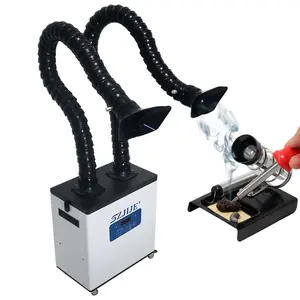 SZJIJE Double Flexible Folding Arms Soldering Fume Extractor Smoke Dust Collector