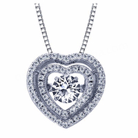 Collier en argent sterling 925 avec pendentif cœur mignon 'Love Woman Dancing' serti de zircons, design pour amoureux, cadeau DR03241275P