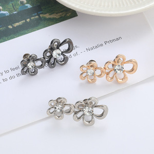 Hebilla de cintura con flores de diamantes de imitación, cierre de doble botón, cierre de diamantes desmontable, sin clavos y cosido a mano. - Product Image 2
