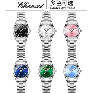 Chenxi Women's Quartz <b>Watch</b> Stainless Steel Band Pink Dial Waterproof Analog Wristwatch For Ladies - Product Image 3