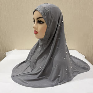 Vente en gros de foulard unique en lin cristal à la mode Hijab en jersey instantané pailleté multicolore - Product Image 3
