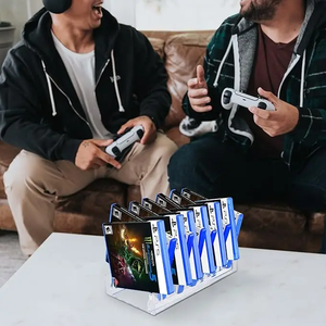 Soporte organizador de almacenamiento de videojuegos sostenible acrílico moderno estante de exhibición transparente para <span class=keywords><strong>PS5</strong></span> PS4 PS3 fundas de juegos con capacidad para 12 juegos - Product Image 5