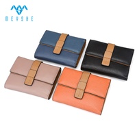 Dompet Kulit Asli Berkualitas Tinggi, Tempat Kartu, Tempat Koin, Kancing, Portabel, Anti RFID, Fashion Wanita