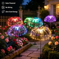 Lampe solaire double tête en forme de méduse, éclairage unique à double couche pour une zone plus large, idéale pour l'éclairage décoratif de jardin