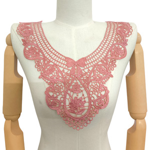Colletto finto in pizzo ricamato in poliestere lucido, motivo floreale intagliato, passamaneria fai da te, <span class=keywords><strong>motivi</strong></span> ricamati idrosolubili - Product Image 3