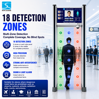 Porte de détection de métaux intelligente IA avec fonction de capture de reconnaissance faciale, système de contrôle d'accès de sécurité avec écran LCD 29 pouces