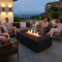 Ensemble de canapés d'extérieur avec table foyer, mobilier d'extérieur personnalisé, foyer de patio, foyer de piscine