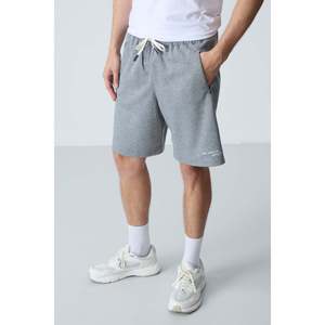 Pantalones cortos básicos para hombre de algodón gris melange, gruesos, suaves, con textura y ajuste estándar - 81276 - Gb melange - Product Image 2