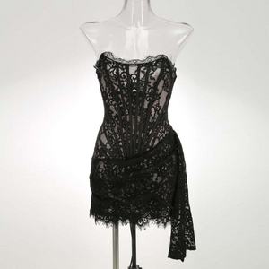 Nouvelle Collection Robes de Soirée Sexy et Élégantes pour Femmes, Courtes, Ajustées à la Taille, Mi-longues, Transparentes en Dentelle, Épaules Dénudées - Product Image 2