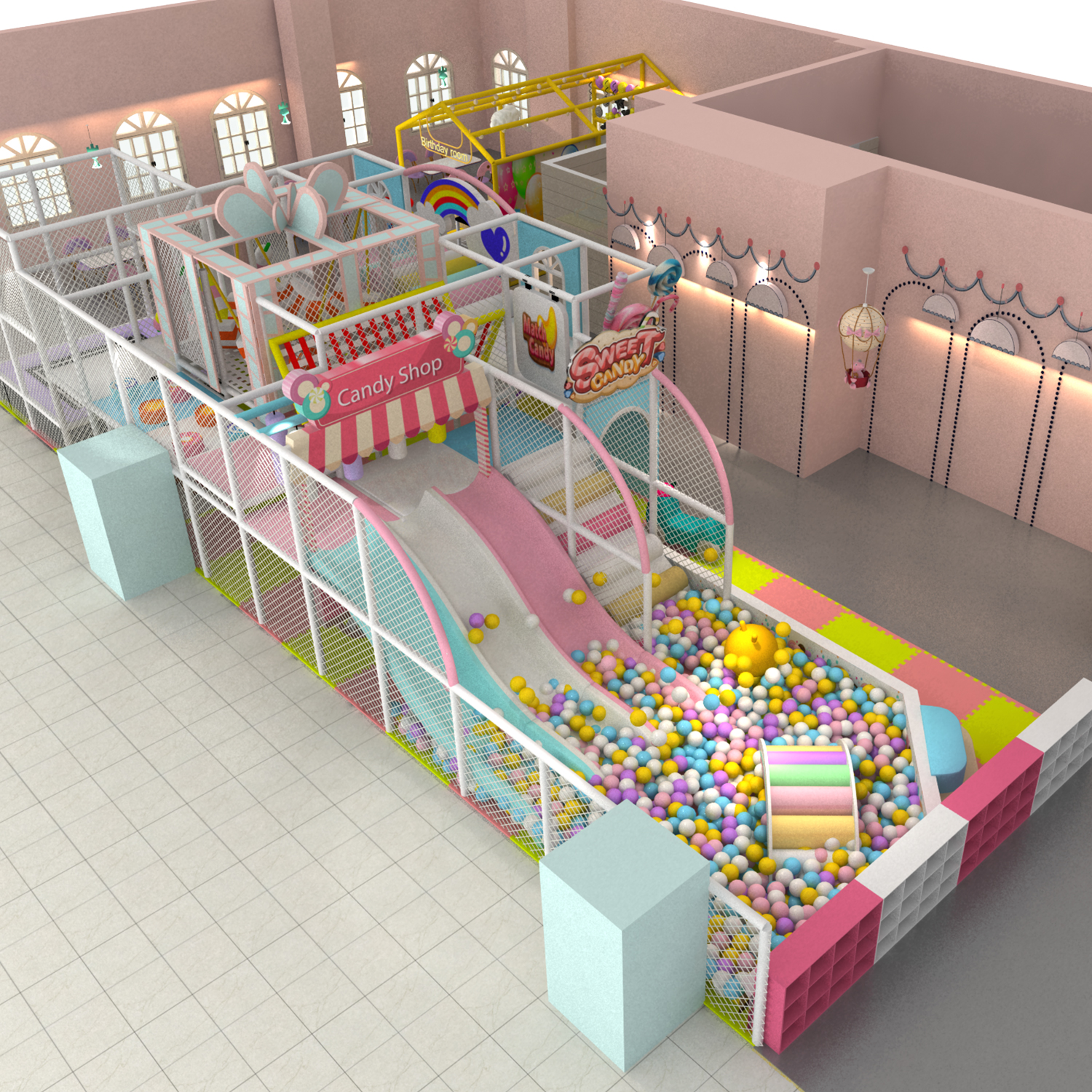 Kids Cafe Small Candy Play Corner Playground Equipment Soft Play Area Toys Kids Indoor For Children