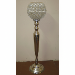 Vente en gros en métal cristal grand gobelet bougeoir centre de table revêtement rouge pour mariage maison événements décoration - Product Image 1