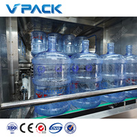 Ligne de production de remplissage d'eau de 5 gallons, ligne de production automatique stable de remplissage d'eau en bouteille de 20 litres
