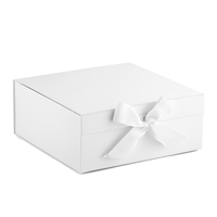 Nouvelle boîte cadeau pliable élégante en carton personnalisé, emballage plat, boîte pliable en papier magnétique, boîtes pliables avec fermeture à ruban