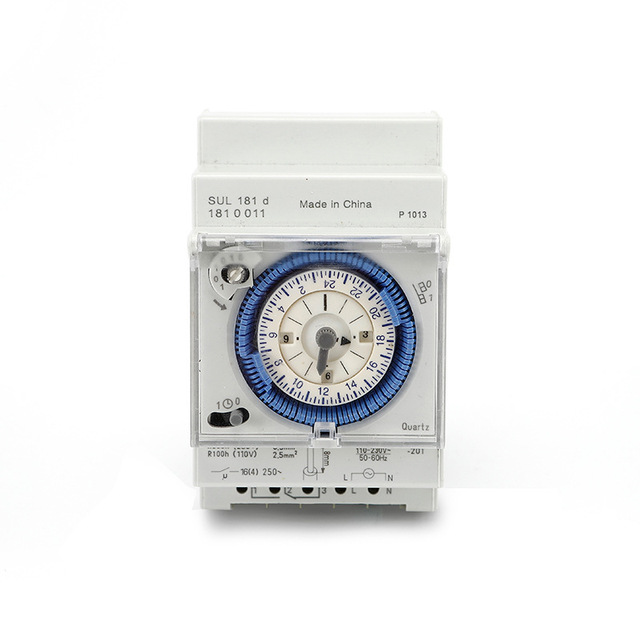 KAMPA SUL181D 24V 16A Mechanical Timer 24 Hours Time Switch Relay DIN Rail Mount 15 Min Interval Setting Industrial Lighting