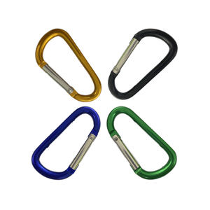 Promosi bentuk D gantungan kunci kustom aluminium Mini kait jepret dengan lubang klip Carabiner aluminium murah untuk penyambung - Product Image 2