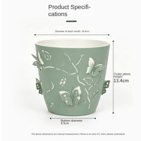 Pot de fleurs respirant en résine plastique, creux, en forme de papillon, double usage, double couche, détachable, pour mini-succulentes, style panier