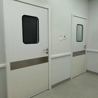 Porte battante composite en acier isolante thermiquement, hygiénique, pour hôpitaux, laboratoires, salles blanches, ateliers, blocs opératoires, certifiée CE ISO