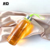 Bouteille en verre borosilicaté à haute teneur en borosilicate de cylindre transparent de 300ml 500ml 1000ml pour boire des bouteilles d'eau en verre réutilisables avec couvercles