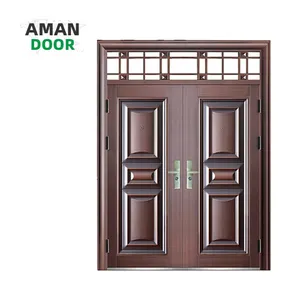 AMAN DOOR exterior Lowes puertas francesas puerta de entrada frontal de hierro