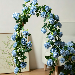 Nouvelle Guirlande de roses artificielles en soie réaliste style Monet, décoration de plafond romantique style campagnard, recouvrement de tuyaux pour lieux touristiques - Product Image 2