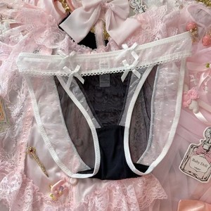 Ropa interior juguetona para mujer con encaje, lazo sexy, malla transparente pura y seductora, bragas sexys transpirables para mujer - Product Image 3