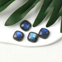 Labradorite de haute qualité, pierre précieuse naturelle de labradorite carrée, cabochon, vendue en vrac, noir, 0,1 cm, pour la fabrication de bijoux