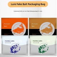 Sac de rangement refermable en PET pour leurres souples et appâts artificiels, idéal pour les jigs de longue portée, pour la pêche au bar et à la perche