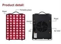 Lámpara LED de 300W, Irradiación Infrarroja, Lámpara de Calentamiento con Luz Roja, Lámpara de Fisioterapia de Espectro Completo, Tipo Botón, Negra, Infrarrojo Lejano