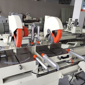 Mesin gergaji potong kepala ganda diskon dengan PLC & Motor untuk jendela pintu aluminium/UPVC/PVC membuat kaku tinggi - Product Image 4