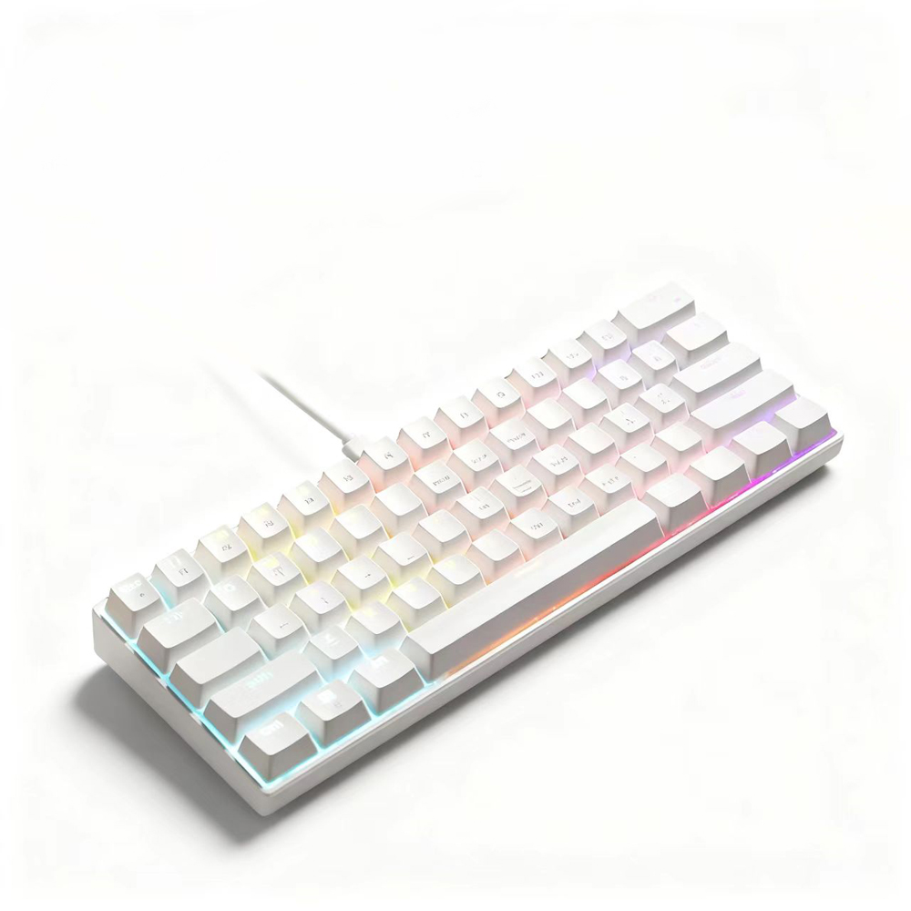 61 key-white-wired-mixed light